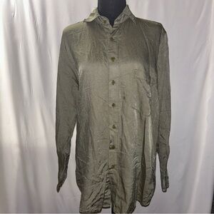 Free People x CP Shades Cotton Silk Olive Tunic Boho Mini Dress size Small